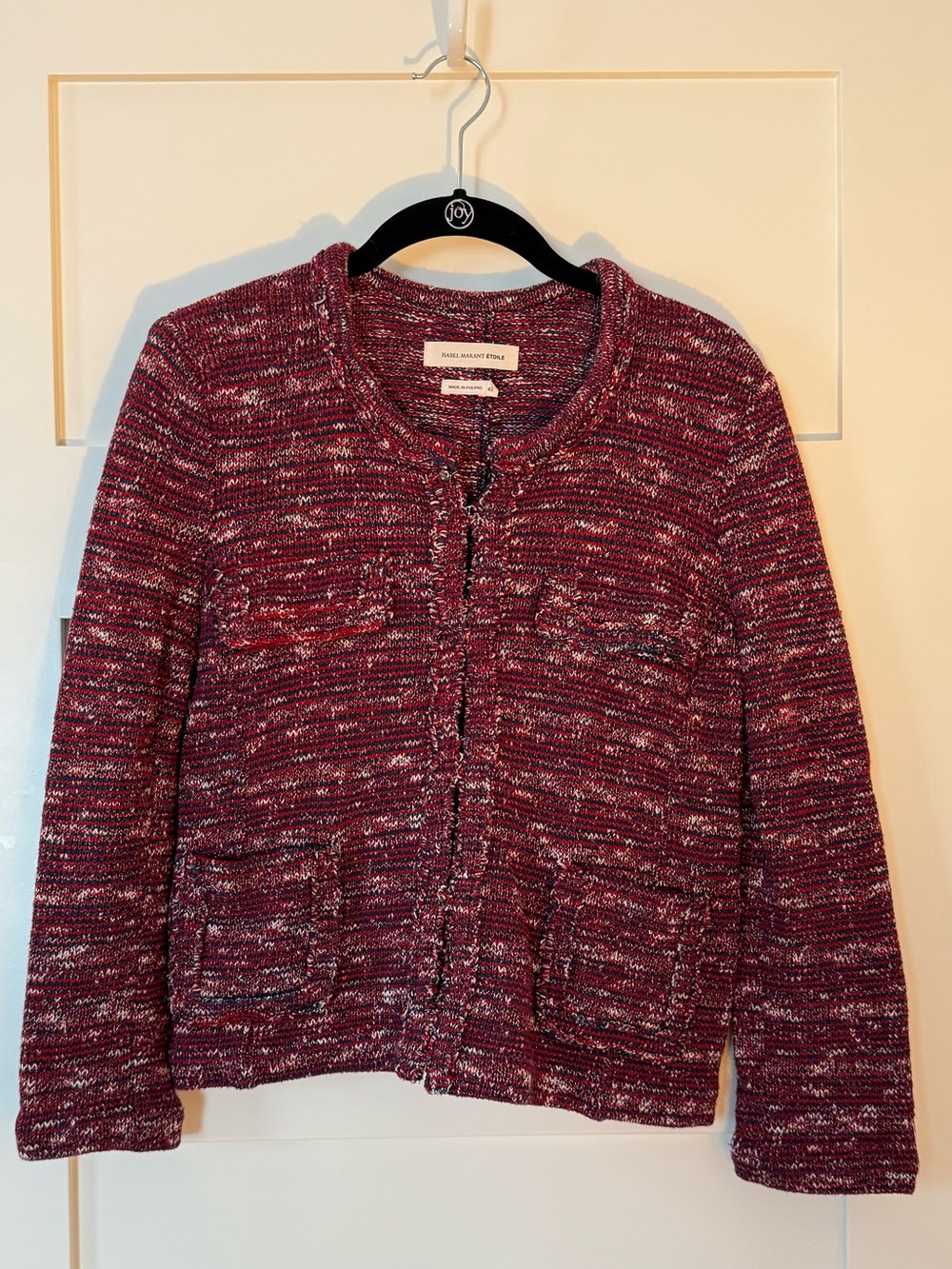 Isabel Marant Étoile Red, White and Blue Melange Knit Jacket